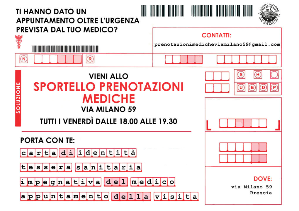 Sportello Prenotazioni Mediche in Via Milano 59 @ Brescia